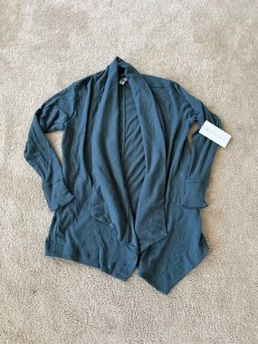 Athleta Teal Open Draped Cardigan